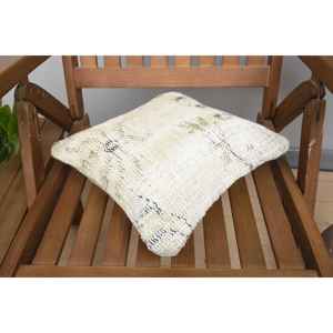 <b>Beige</b> Wool Kantha Patchwork Pillow 12x12 Inch Luxury Rustic <b>Throw</b> Pillow Vintage Fluffy Embroidered Printed Patterns for Floor - Product Image 4