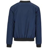 Blouson bomber noir pour homme, col montant, fermeture éclair, vêtement d'extérieur décontracté, coupe classique, matière polyester, pour l'automne