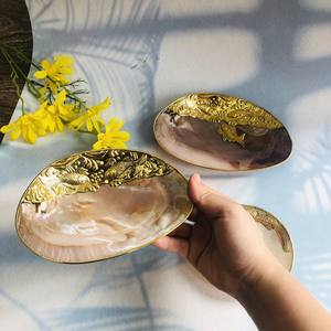 Nacre de luxe coquille fruits bonbons collations assiette assiette artisanat pour la décoration de la maison à la main du Vietnam - Product Image 4