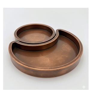 Ensemble de plateaux à chips et à trempette en cuivre de qualité supérieure pour servir des collations et des sauces, finition polie, plateau à chips et à trempette pour la maison et les restaurants - Product Image 5