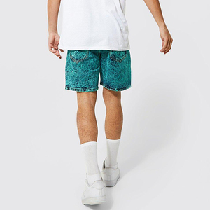 Short en denim lavé à broderie à bas quantité minimale de commande personnalisé pour hommes shorts baggy en denim pour hommes avec service en gros OEM - Product Image 2