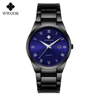 Montre pour homme WWOOR 8830 de haute qualité, boîtier en acier inoxydable, fond en acier inoxydable, cadran romain, design unique pour homme, montre-bracelet