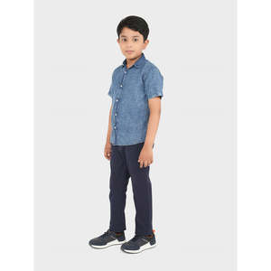 เสื้อเชิ้ตชิโนผ้าทวิลสีกรมท่าสำหรับผู้ชาย ยี่ห้อ TAWFIQ ลายเรียบ ย้อมสีพื้น - Product Image 2