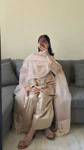 Slim Fit Patiala Shalwar Cierre de botón Ropa casual 3 piezas Pakistani Farshi Indian Punjabi Vestidos con patrón sólido - Product Image 6