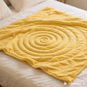 Manta polar suave de lujo Cozy Yellow Spiral Diseño en relieve King Size - Product Image 6