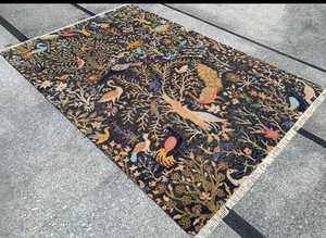 พรมขนสัตว์ทำมือลาย6X9รูปนกสีฟ้าลายต้นไม้คุณภาพสูงทันสมัยสำหรับบ้านโรงแรมร้านอาหารห้องสวดมนต์ปักลายนามธรรม - Product Image 5