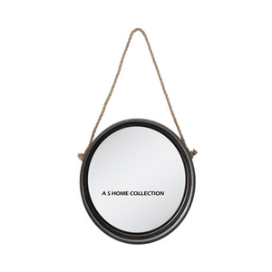 Creative Round Shaped <b>Iron</b> Metal Finished With Black Frame Wall Mirror For Home Decorative Wholesale Price - Product Image 1