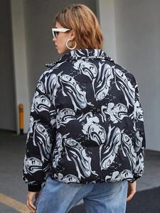 Chaqueta acolchada cálida de Invierno para mujer más vendida con cremallera completa Chaqueta de burbuja transpirable Tejido tejido - Product Image 6