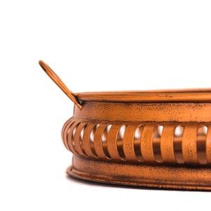 Aaliyan ถาดเสิร์ฟทองแดงแท้คุณภาพสูงถาดเสิร์ฟแบบเคลือบสำหรับตกแต่งบ้านหรูหราแบบโบราณ - Product Image 3