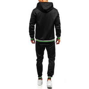 Nouvelle arrivage de vêtements d'entraînement respirants de remise en forme solides pour l'hiver pour hommes avec survêtement à col à capuche à la mode - Product Image 6