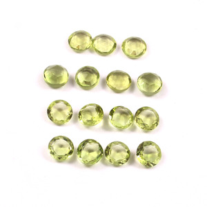 7X7MM calidad AAA peridoto Natural redondo rosa corte cabujón Flatback piedras preciosas sueltas fabricación de joyas semipreciosas lote al por mayor - Product Image 2