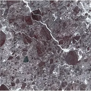 Caja de azulejos caídos de mármol natural Rosso Levanto de 12x12 DE 5 para remodelación de baños, superficie pulida y cepillada a la hora de la limpieza - Product Image 1