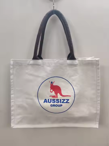 Customizable Logo Pure Cotton Canvas Shopping <b>Bag</b> Jute <b>Rope</b> Handle Reusable Grocery Tote Folding Style Wholesale - Product Image 2