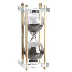 Premium Quality Brass Glass Sand Clock Timer For Office School Library Table Top Usage In Wholesale Price Metal Sand Clock Timer