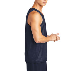 เสื้อกล้ามชายสีกรมท่าระบายอากาศในยิม - Product Image 3