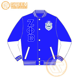 Zeta Phi Beta เสื้อแจ็กเก็ตทีมโรงเรียนสำหรับผู้หญิงผ้าซาตินปักตราตัวอักษรคุณภาพสูงระบายอากาศได้ดี - Product Image 4