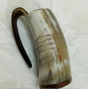 Handmade Natural Buffalos Horn Drinking <b>Glasses</b> Bamboo Lid Contemporary Style Reusable for <b>Beer</b> Wine Festivals Restaurants Home - Product Image 2
