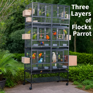 ビッグメタワイヤーメーカー卸売ステンレス鋼鳥餌ケージ鳥ケージビッグメタルバード繁殖ケージ - Product Image 5