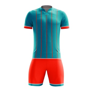 Conjunto de Uniforme de Fútbol Rojo Personalizado al por Mayor, Jersey y Pantalones Cortos de Poliéster Transpirable - Product Image 6