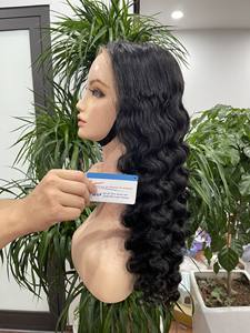 วิกผมลอนคลื่นลึกสีดำธรรมชาติสำหรับต่อผม100% เวียดนามผมขายส่ง - Product Image 6