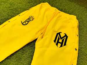 2025 Hot Sale Custom Button Sweatpants Stripe Flare Track <b>Nylon</b> Windbreaker Pants With Side Custom Buttons for Men Fleece <b>Jogger</b> - Product Image 6