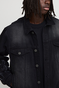 Chaqueta Vaquera de Invierno de Alta Calidad, 100% Algodón, para Hombre, con Logotipo Bordado Personalizado en la Parte Delantera, Estilo Largo, Ropa Urbana Cómoda - Product Image 2