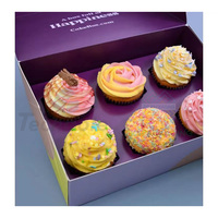 Boîtes personnalisées pour cupcakes, boîtes à cupcakes personnalisées avec saveur, boîtes à cupcakes de 6 pièces avec insert