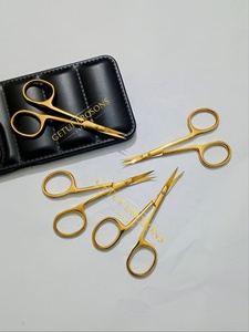 Tijeras Profesionales para Bebés de Acero Inoxidable con Cuchilla Curva de Plasma Dorado, Instrumentos de Belleza con Logotipo Personalizado - Product Image 4