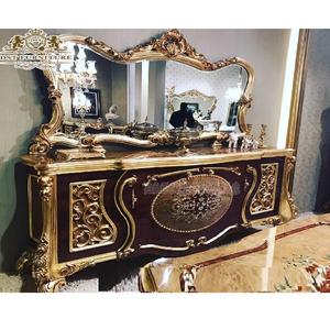 Antique High End Carved Walnut Polished Dresser Royal Look <b>Gold</b> Leaf Carving <b>Console</b> <b>Table</b> Russian Heavy Carved <b>Console</b> <b>Table</b> - Product Image 1