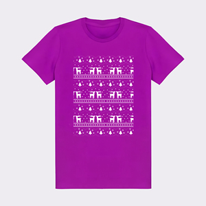 Camiseta Deportiva de Cuello Redondo con Estampado Digital Navideño al por Mayor, Transpirable, 100% Algodón, Diseño Vibrante para Hombre - Product Image 1