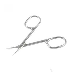 Ciseaux à cuticules en acier inoxydable de couleur argent et or avec logo privé pour manucure russe droite, soin personnel des ongles - Product Image 5