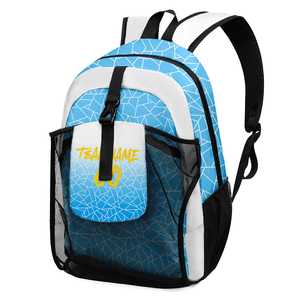 Basketball Team Backpack Casual Soft Foldable Mesh Side Pockets Sports School Travel Bag for <b>Water</b> <b>Bottle</b> and Gear SBBP-0186 - Product Image 2