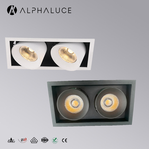 2*26W Dimmable  Réglable Intelligent par IA 185*95 Triac 0/1-10v  IES LTD 5 ANS Downlight LED encastré  Lumière descendante <span class=keywords><strong>Alpha</strong></span> Lighting COB - Product Image 2