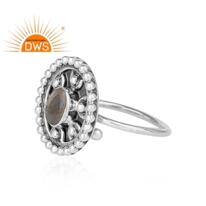 Hot Selling Oxidized Sterling Silver Natural <b>Labradorite</b> Gemstone Stackable <b>Ring</b> Custom Jewelry For Women Gift For Her - Product Image 3