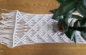 Handmade Boho Cotton Macrame Tablecloth <b>Runner</b> Stylish Home Decoration and Housewarming Gift - Product Image 5