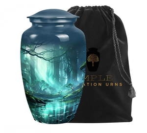 Urna de cremación de aluminio hecha a mano Eternal Honor Urnas de cremación Premium | Revestimiento Meena | Diseño a prueba de fugas - Product Image 1