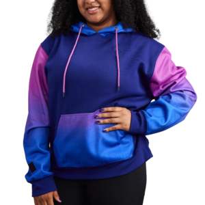 เสื้อฮู้ดผู้หญิงไล่ระดับสีสุดหรูมีซิปสำหรับฤดูใบไม้ร่วงและฤดูหนาวทำจากผ้าฝ้ายออร์แกนิกพิมพ์ลายปักโลโก้ - Product Image 2