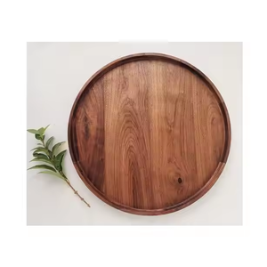 Vaisselle en bois écologique au design classique, assiettes avec motif personnalisé, finition polie, pour les fêtes - Product Image 4
