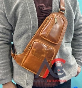 Real Handmade Full Grain Crunch Leather Vintage <b>Men</b> Sling Crossbody <b>Bags</b> High Fashionable Unique Travel <b>Messenger</b> Utility <b>Bag</b> - Product Image 1