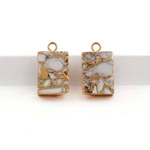 Femmes bricolage mode bijoux à bricoler soi-même faisant connecteur pendentif Turquoise Howlite diamant pierres précieuses pendentif à breloque pendentifs fins charmant - Product Image 2