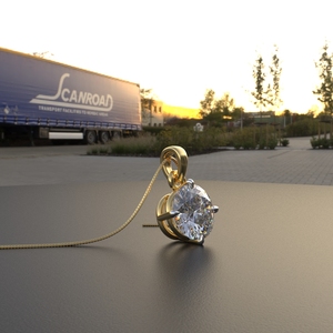 Ishi Diamonds Elegante colgante solitario de 1,50 quilates de oro de 18K con diamante cultivado en laboratorio - Product Image 2