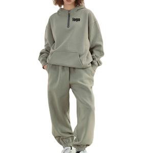 Conjunto de dos piezas de sudadera y pantalones deportivos con cordón para mujer, estilo urbano, cintura alta, informal y a la moda. - Product Image 1