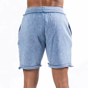 2025 Custom Logo <b>Men</b> <b>Knee</b> <b>Length</b> Cotton Acid Washed <b>Shorts</b> Heavy French Terry Hip Hop Elastic Waistband Comfort Drawstring <b>Short</b> - Product Image 3