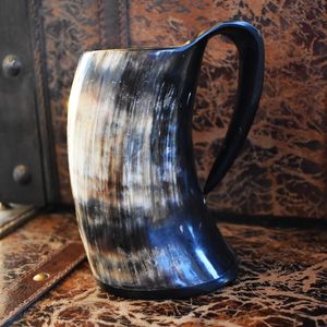 JARDÍN PULIDO ARTESANAL VIKING BEBER HORN CERVEZA STEIN Beber Cuerno taza Vikingo Beber Cuerno Taza de café - Product Image 3