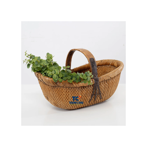 CESTA DE RATTAN para almacenamiento de cocina y despensa, organizador natural hecho a mano para frutas, verduras y productos secos, novedad - Product Image 1