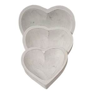 Vente chaude Vide En Bois En Forme De Coeur antique blanc vintage De Haute Qualité À La Main Décor À La Maison De Noël Bougie Bol Bocaux pour la cire - Product Image 2