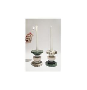 Bougeoir vintage en marbre gris Bougeoir photophore de qualité de luxe Accessoires d'éclairage Bougeoir en marbre au meilleur prix - Product Image 3