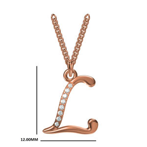 จี้สร้อยคอตัวอักษร L ตัวอักษร L สีโรสโกลด์14K ทันสมัยจี้และเครื่องรางที่มีสไตล์สำหรับผู้หญิงของขวัญที่สมบูรณ์แบบสำหรับเธอ - Product Image 1