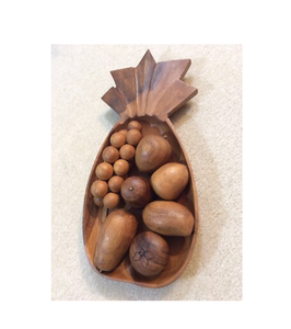 Bol de service en bois en forme d'ananas Occasions de fête Article décoratif Dernière pièce au prix le plus bas - Product Image 1