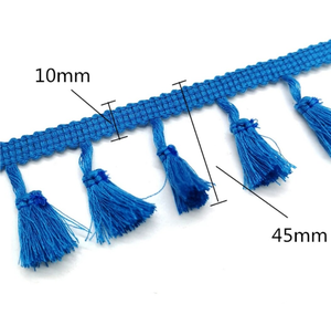 2 Yards de ruban à franges à pompons pour la couture de vêtements de scène Rideau décoratif en gros 5yards/lot de perles à glands - Product Image 2